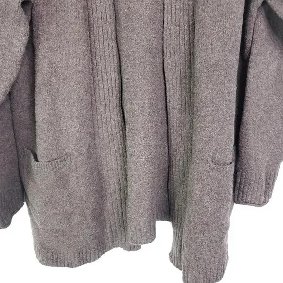 J Jill Sweater Womens Small OPen Cardigan Brown Pockets Chunky Knit Soft Comfy - Picture 4 of 9